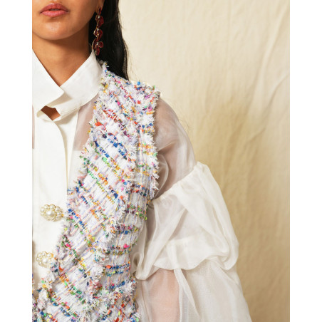 Manteau sans manches en tweed Edward Achour