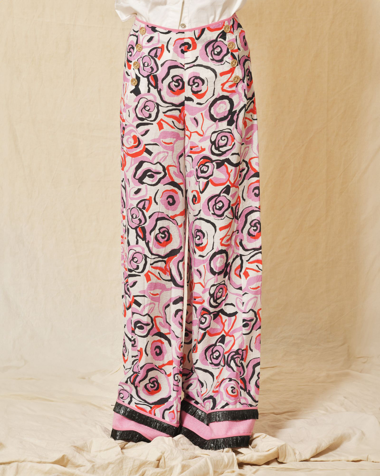 Pantalon oversize à imprimé floral Edward Achour