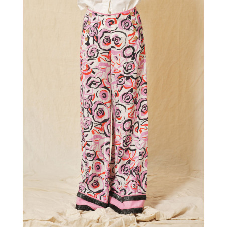 Pantalon oversize à imprimé floral Edward Achour