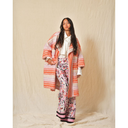 Chemisier à col plastron blanc Edward Achour