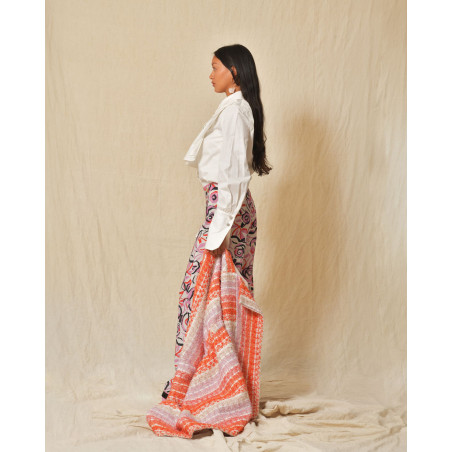 Manteau à rayures multicolores en tweed Edward Achour