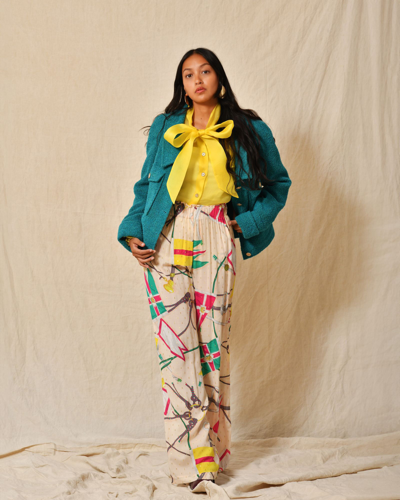 Chemisier en organza col lavallière Edward Achour