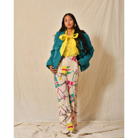 Chemisier en organza col lavallière Edward Achour