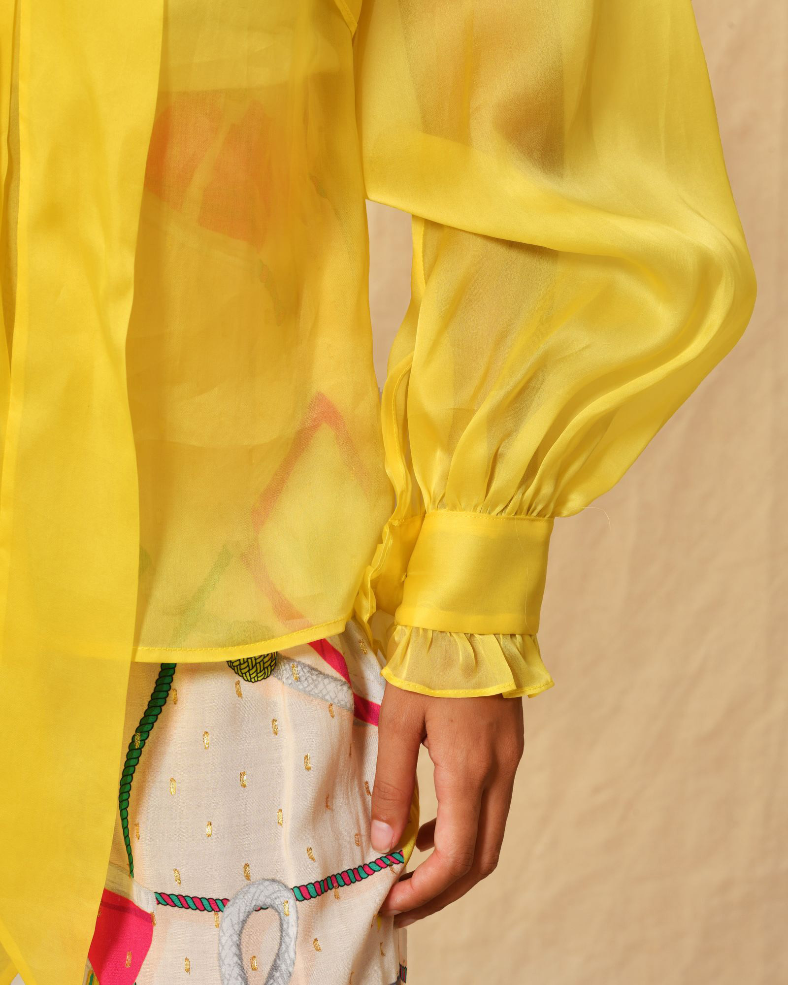 Chemisier en organza col lavallière Edward Achour