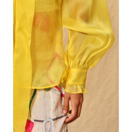 Chemisier en organza col lavallière Edward Achour