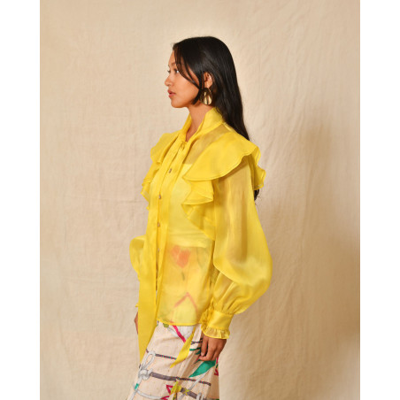 Chemisier en organza col lavallière Edward Achour