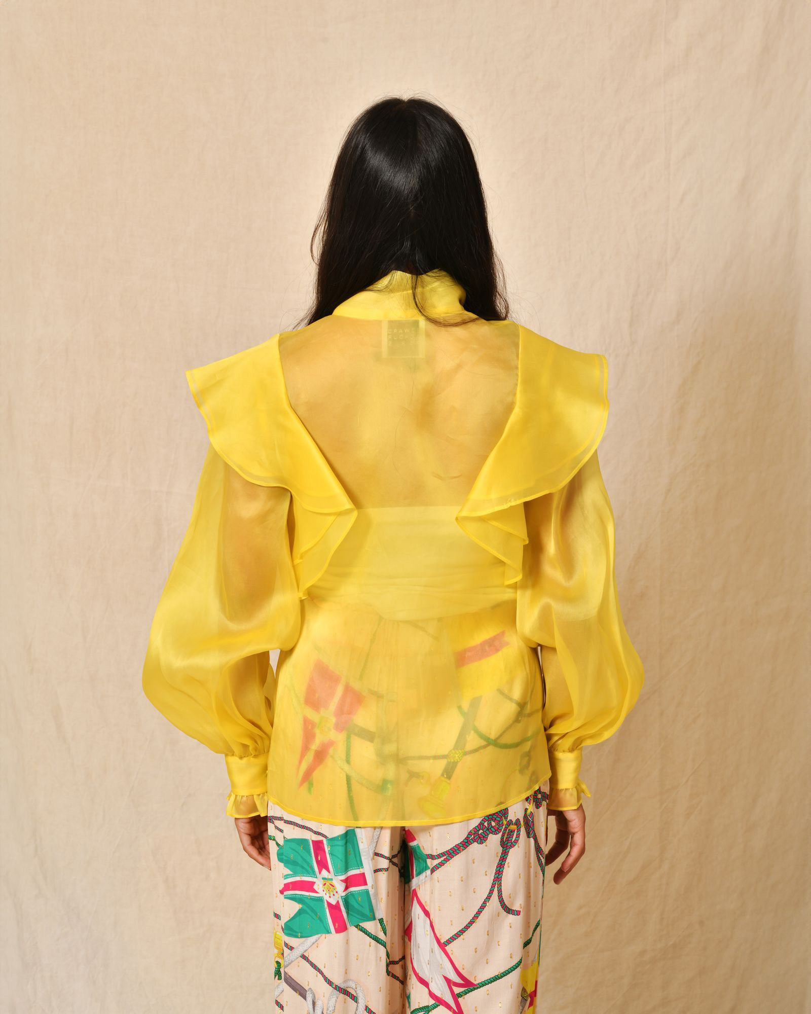 Chemisier en organza col lavallière Edward Achour