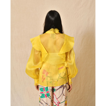 Chemisier en organza col lavallière Edward Achour