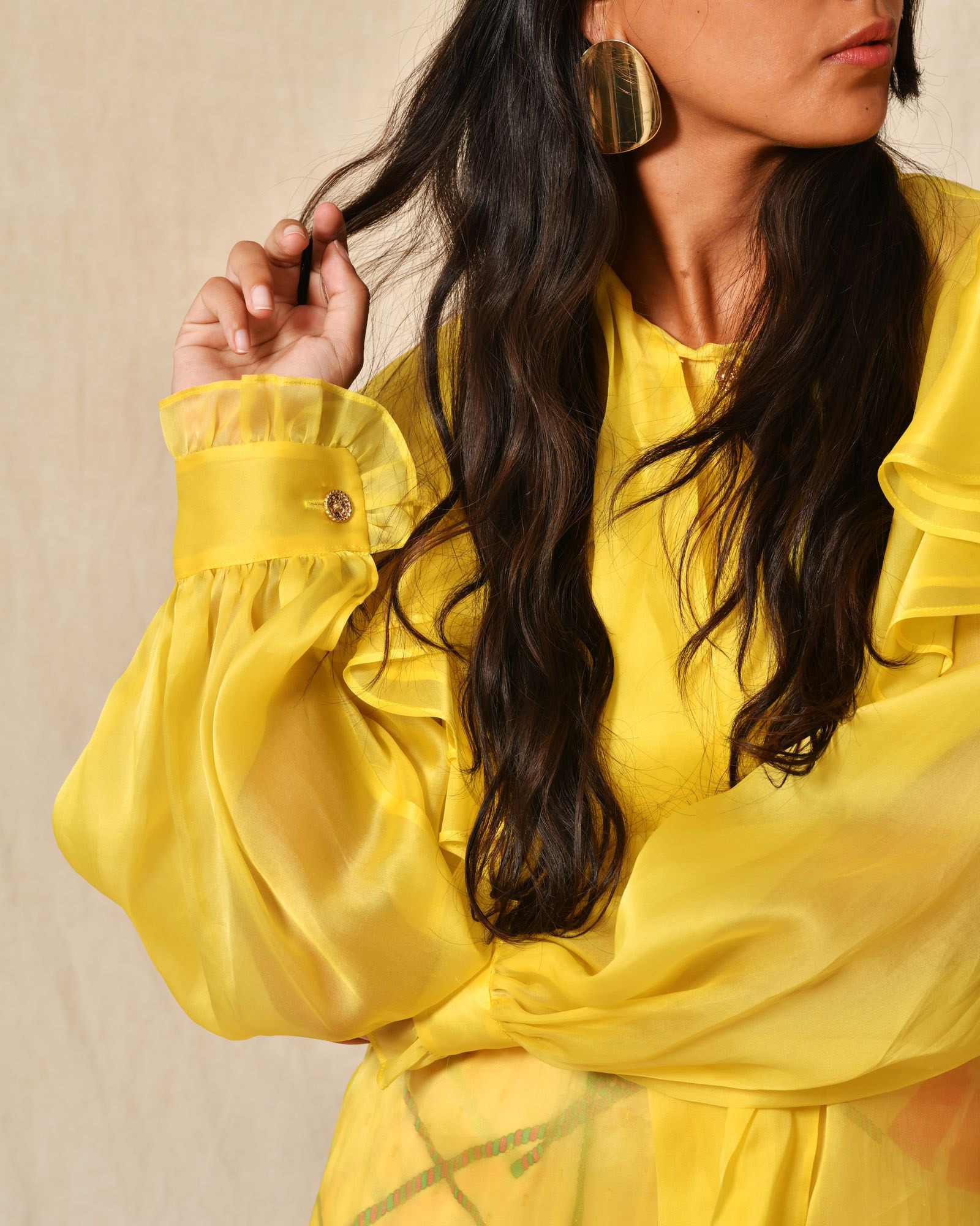 Chemisier en organza col lavallière Edward Achour