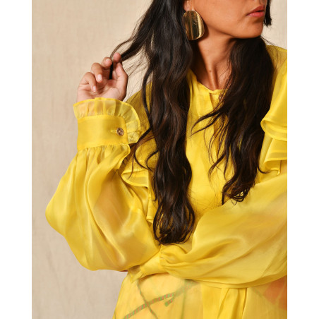 Chemisier en organza col lavallière Edward Achour