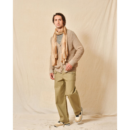 Cardigan en maille beige chiné Dondup