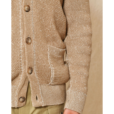 Cardigan en maille beige chiné Dondup