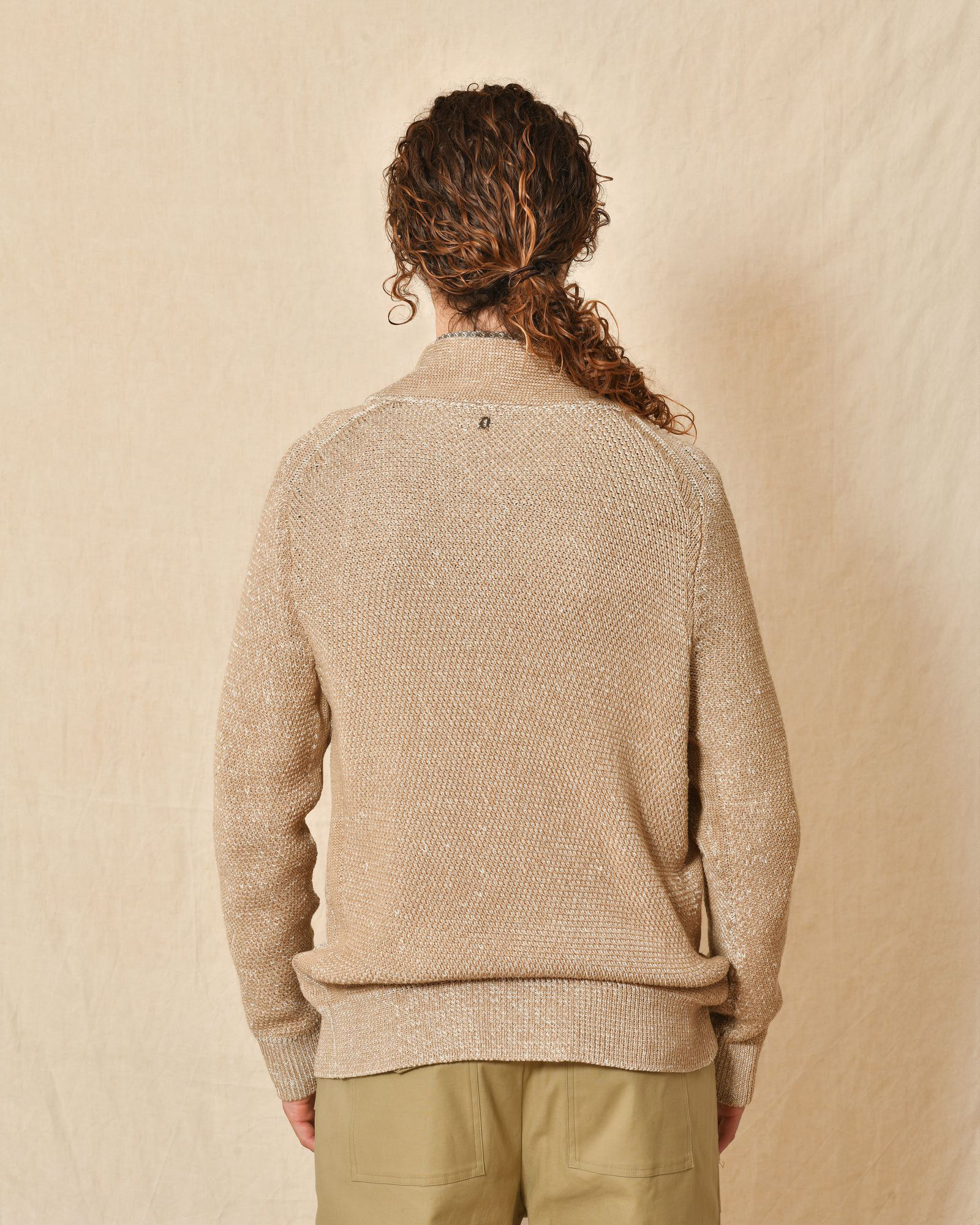 Cardigan en maille beige chiné Dondup