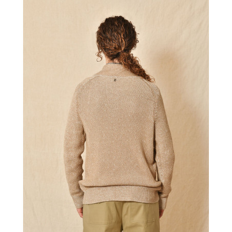 Cardigan en maille beige chiné Dondup