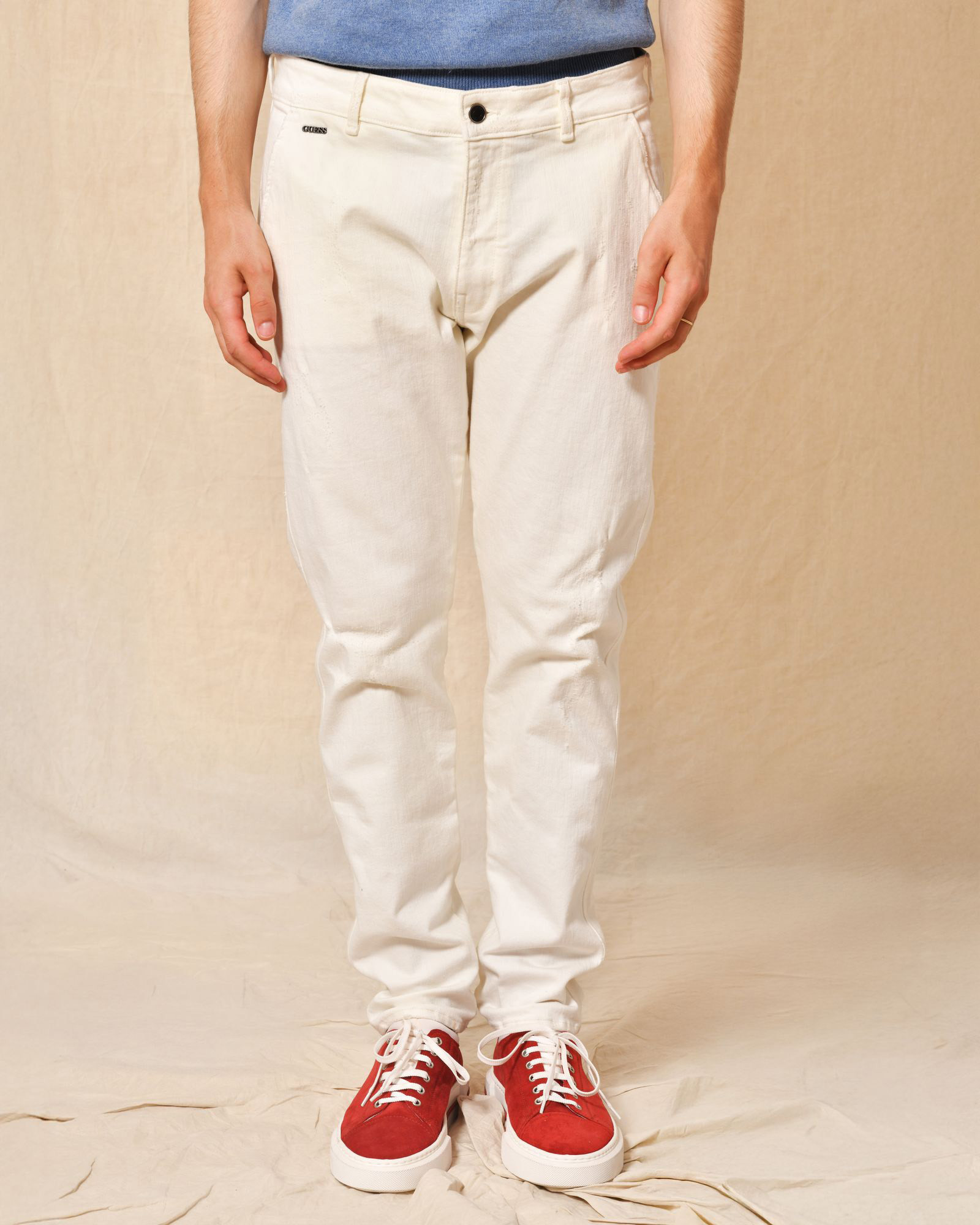 Jean blanc effet usé Guess