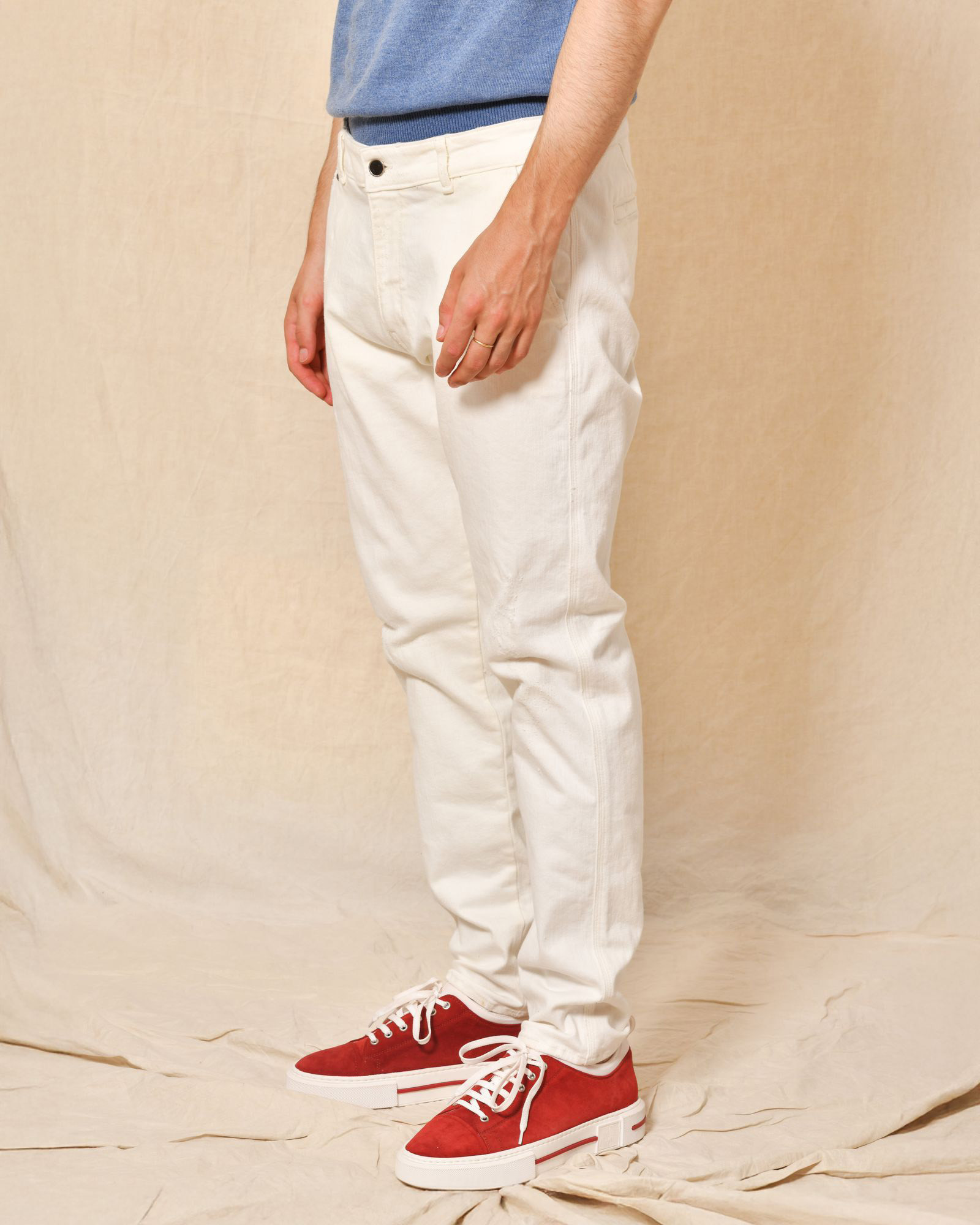 Jean blanc effet usé Guess