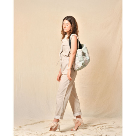 Combinaison beige à épaulettes Lorena Antoniazzi