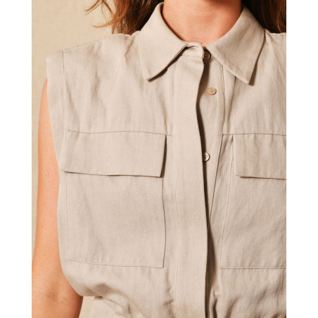 Combinaison beige à épaulettes Lorena Antoniazzi