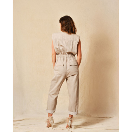 Combinaison beige à épaulettes Lorena Antoniazzi