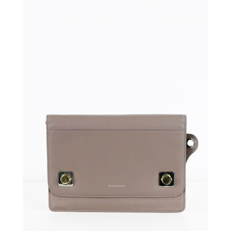 Pochette taupe Carven pas cher - Outlet La Piscine Paris