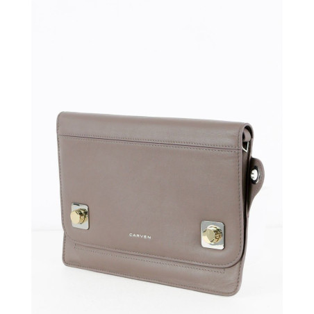 Pochette taupe Carven pas cher - Outlet La Piscine Paris
