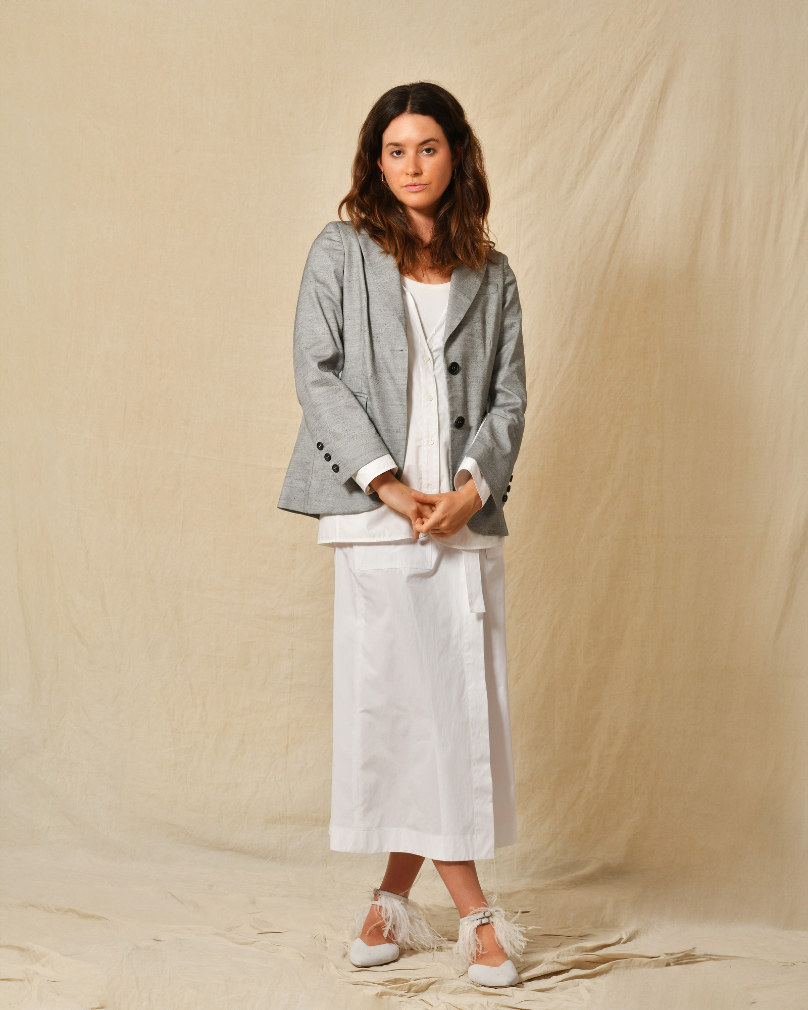 Débardeur bi-matière blanc Lorena Antoniazzi