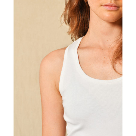 Débardeur bi-matière blanc Lorena Antoniazzi