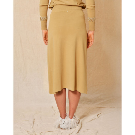 Jupe midi en jersey beige Lorena Antoniazzi