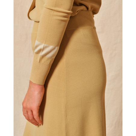 Jupe midi en jersey beige Lorena Antoniazzi