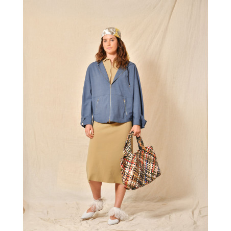 Jupe midi en jersey beige Lorena Antoniazzi