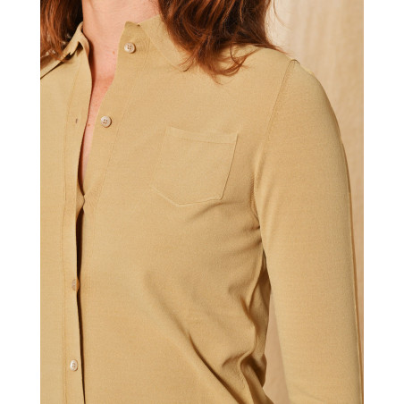 Chemisier en jersey beige Lorena Antoniazzi