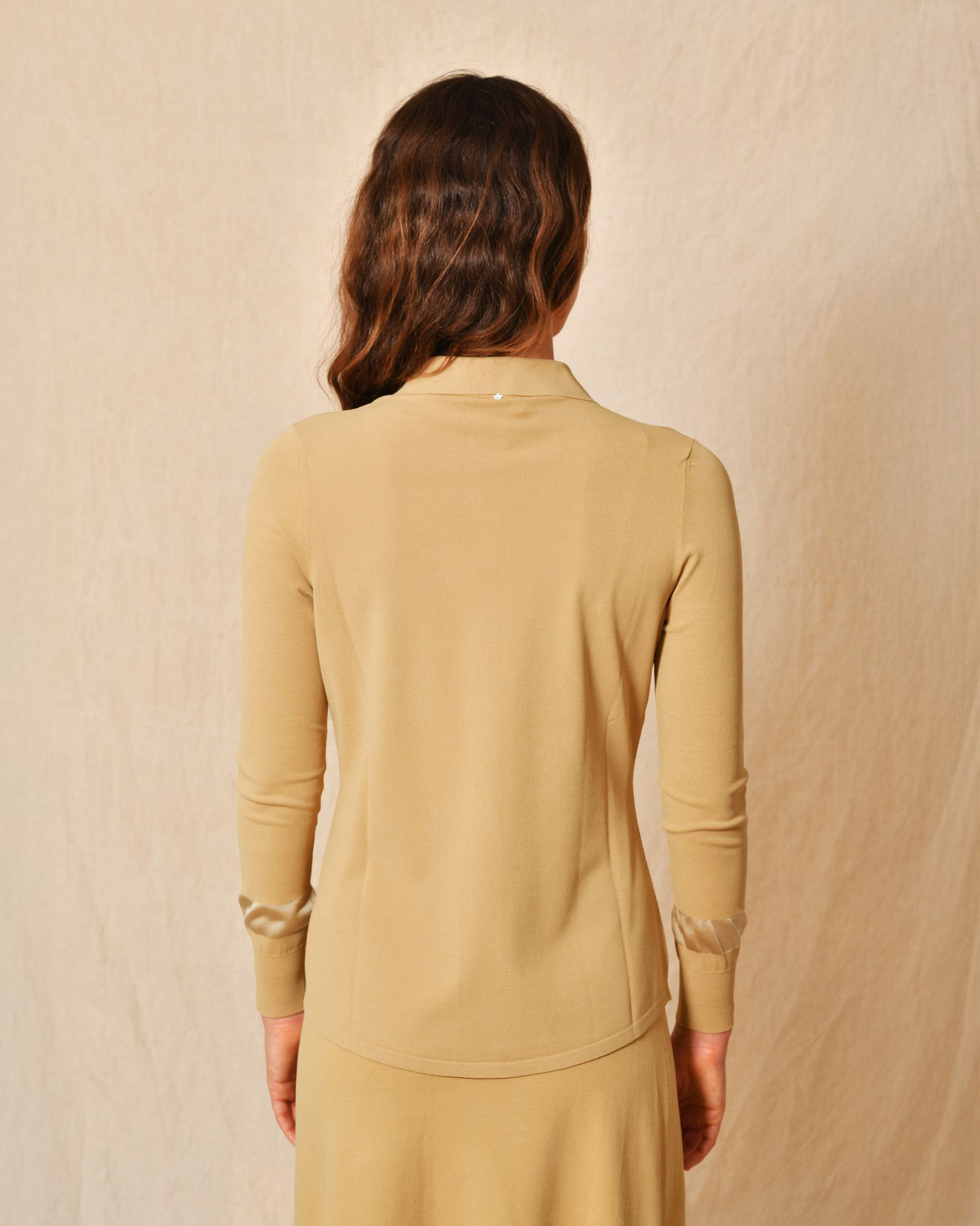 Chemisier en jersey beige Lorena Antoniazzi