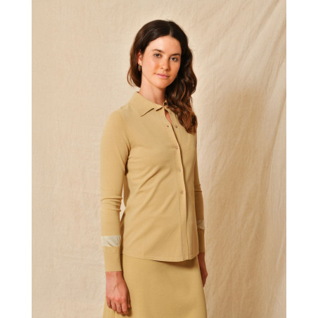 Chemisier en jersey beige Lorena Antoniazzi