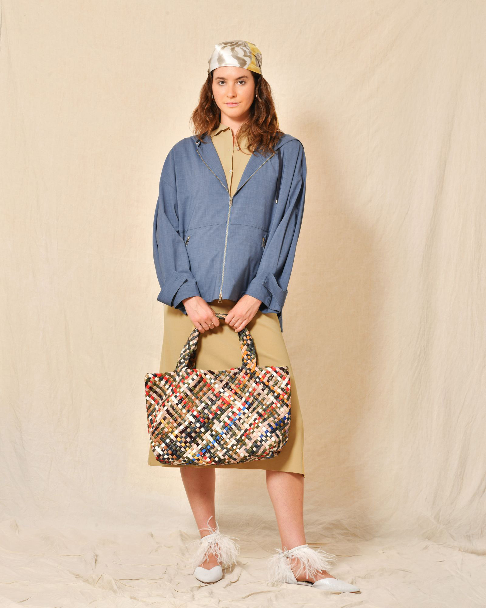 Chemisier en jersey beige Lorena Antoniazzi