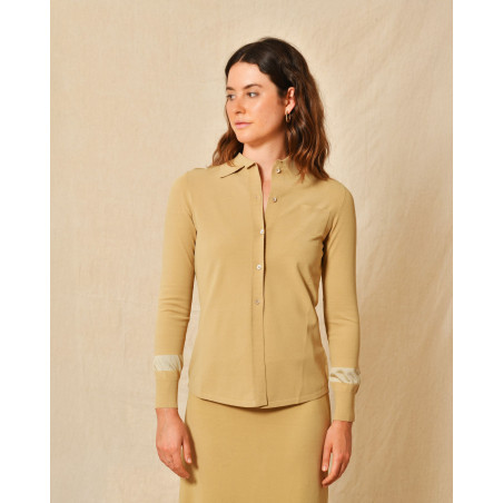 Chemisier en jersey beige Lorena Antoniazzi