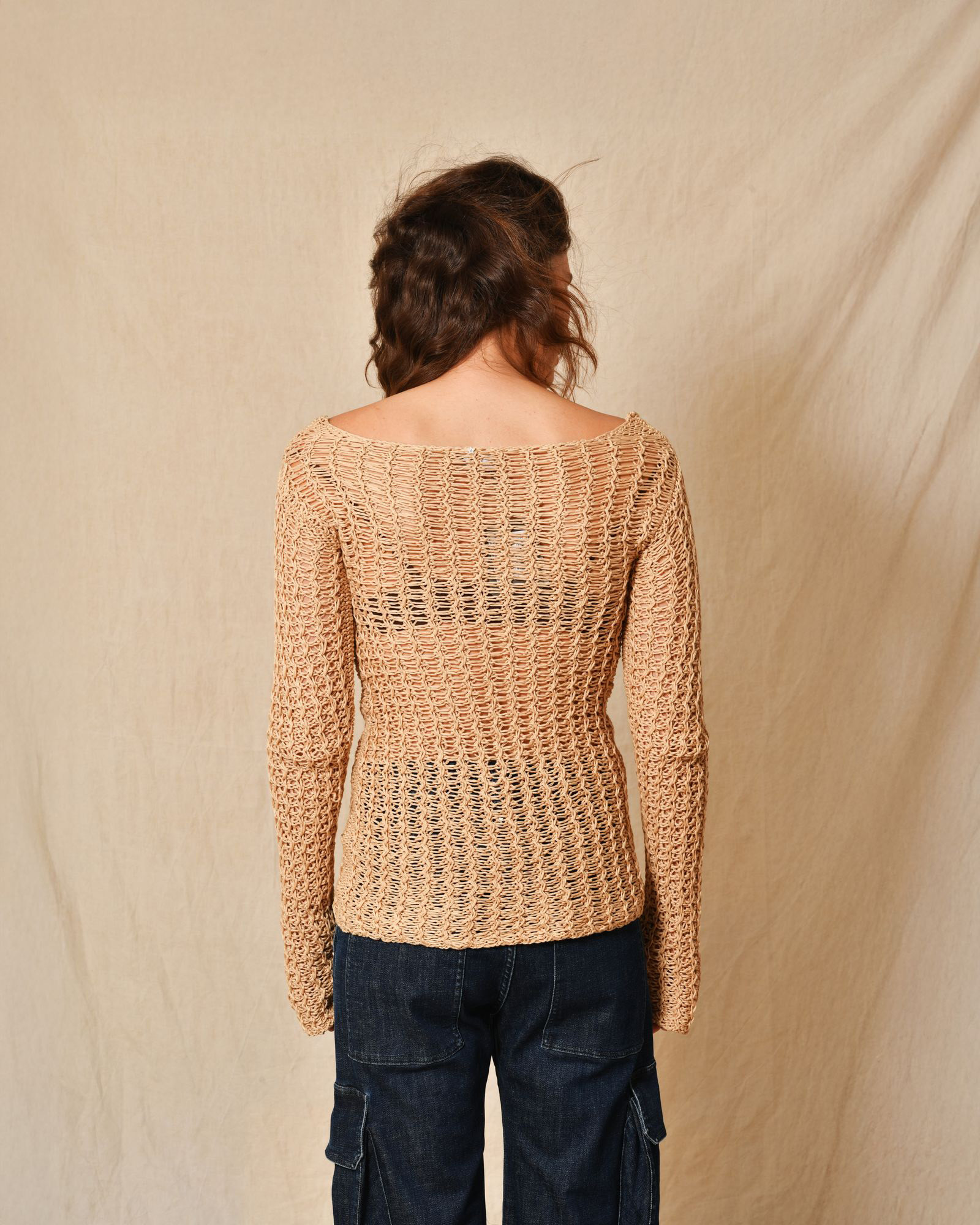 Pull en maille façon macramé Lorena Antoniazzi