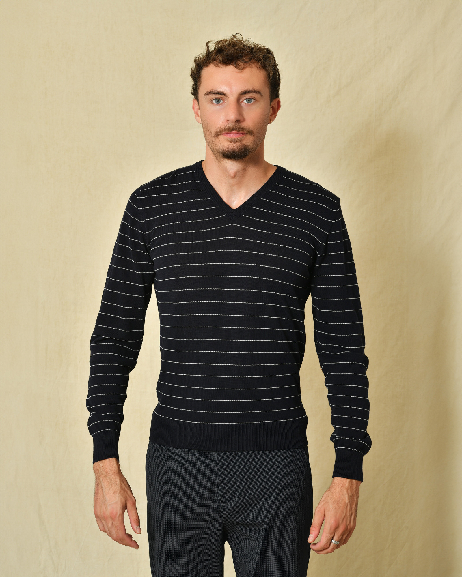 Pull bleu à rayures Eleventy