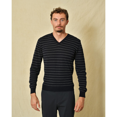 Pull bleu à rayures Eleventy