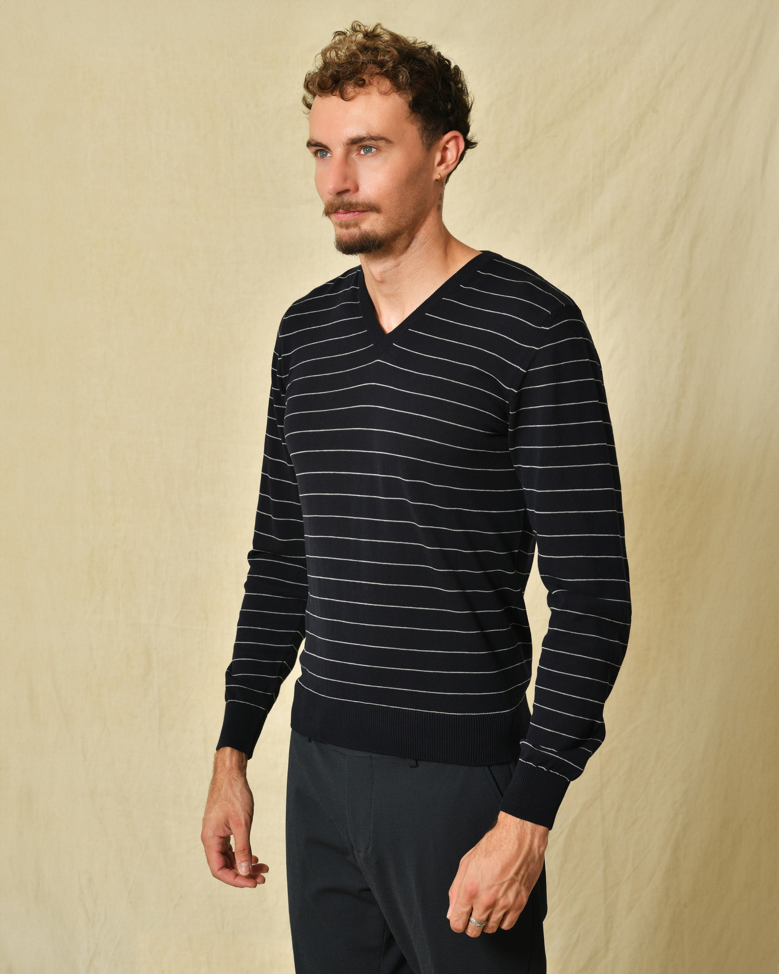 Pull bleu à rayures Eleventy