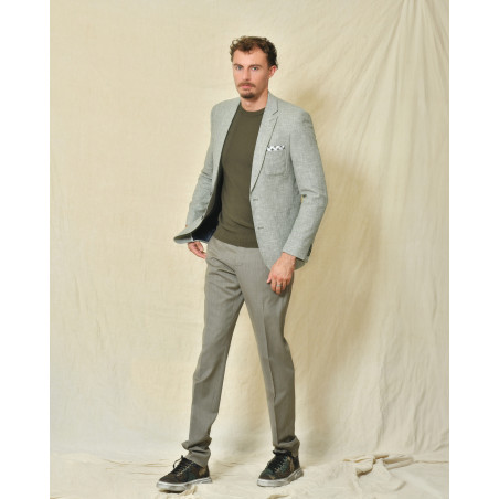 Pantalon beige motifs pied de poule Sartoria Luccioni