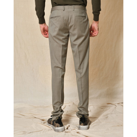 Pantalon beige motifs pied de poule Sartoria Luccioni