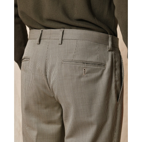 Pantalon beige motifs pied de poule Sartoria Luccioni