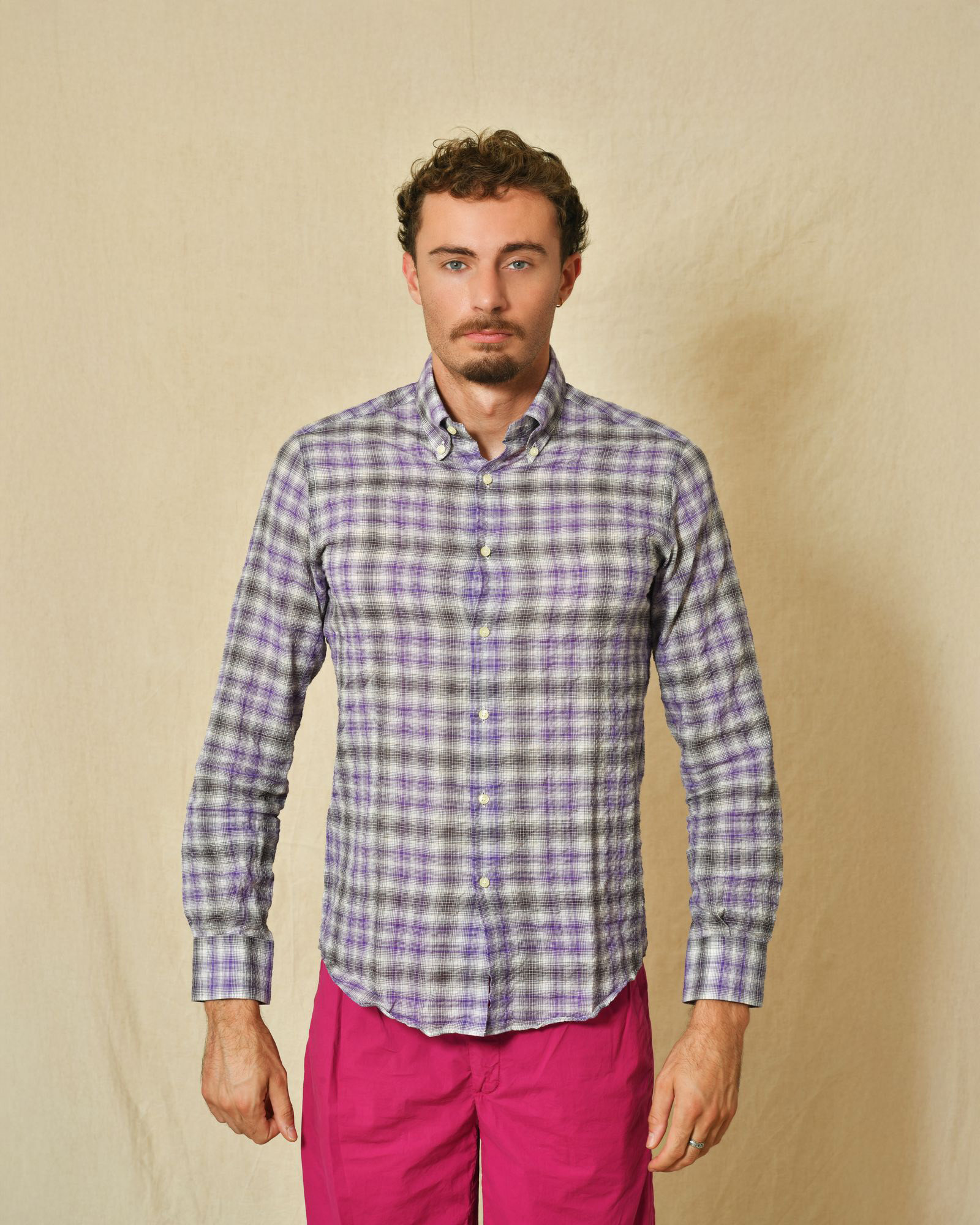 Chemise en coton mélangé à carreaux Ingram