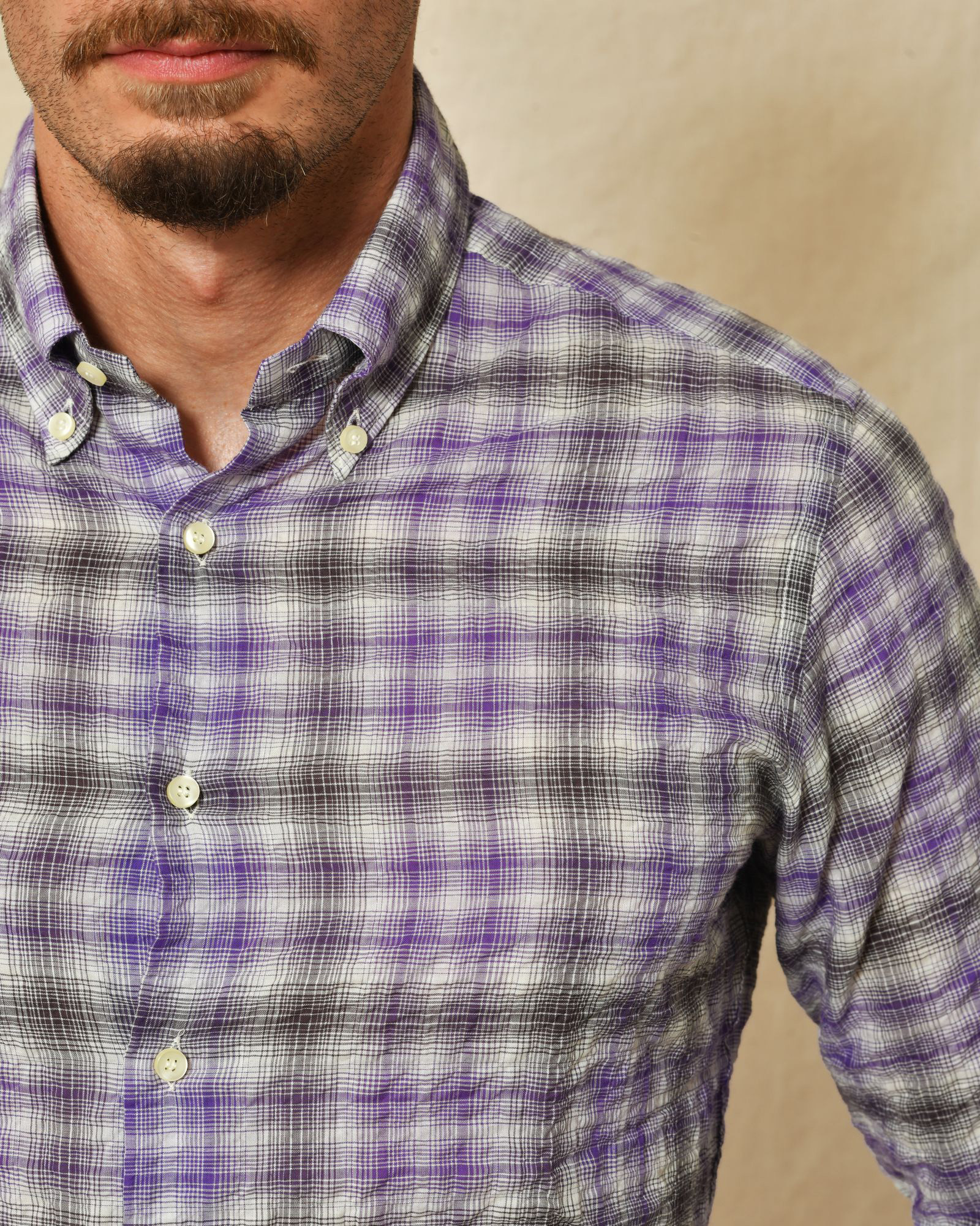 Chemise en coton mélangé à carreaux Ingram