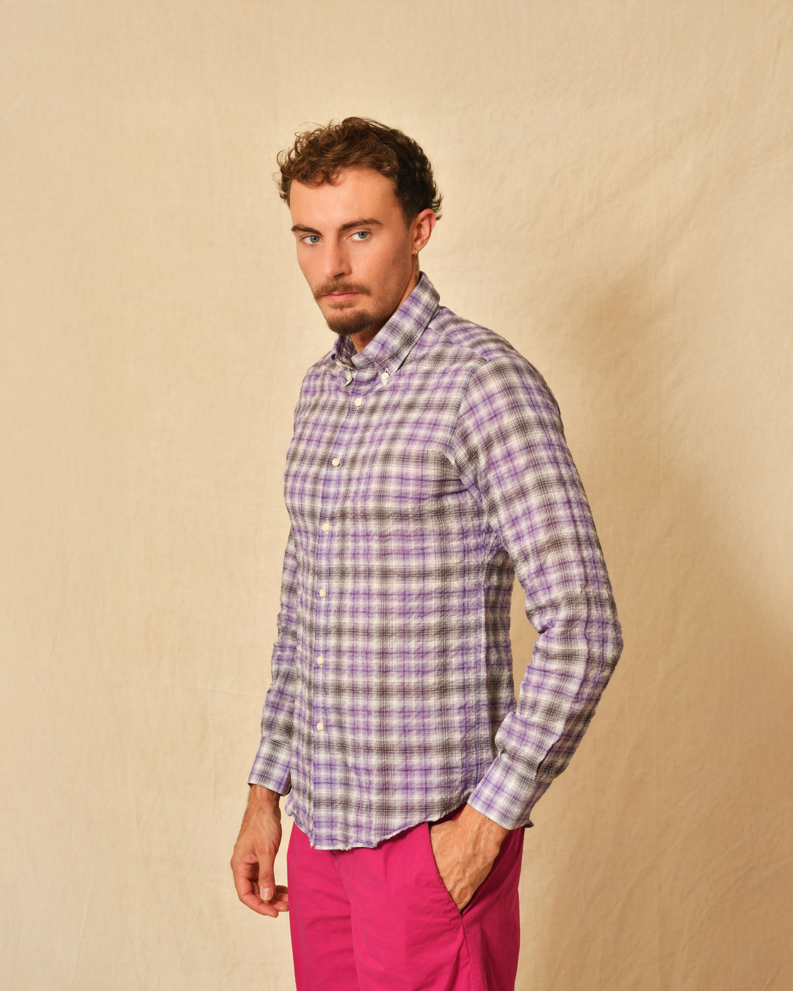 Chemise en coton mélangé à carreaux Ingram