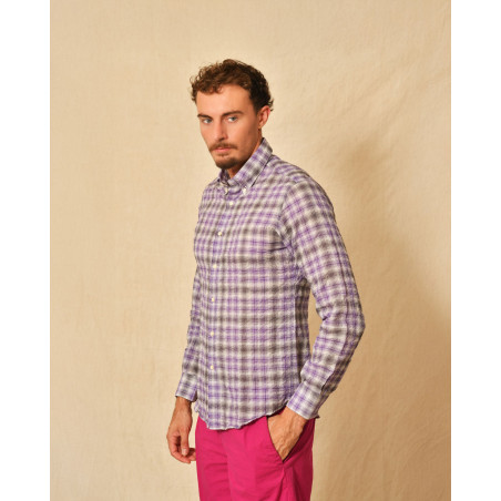 Chemise en coton mélangé à carreaux Ingram