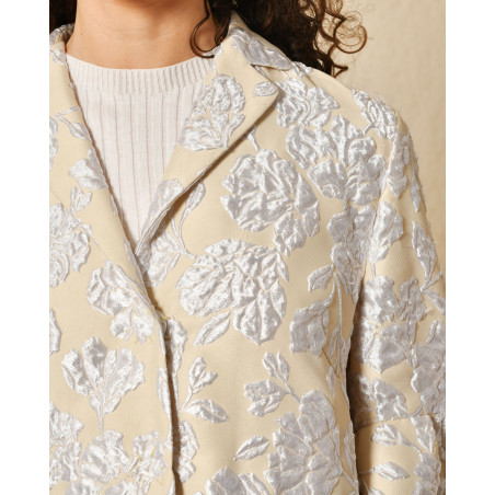 Veste courte avec finition fleuris Sara Roka