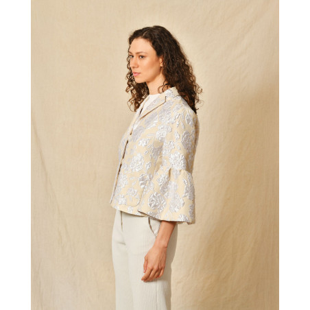 Veste courte avec finition fleuris Sara Roka