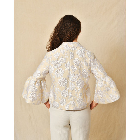 Veste courte avec finition fleuris Sara Roka