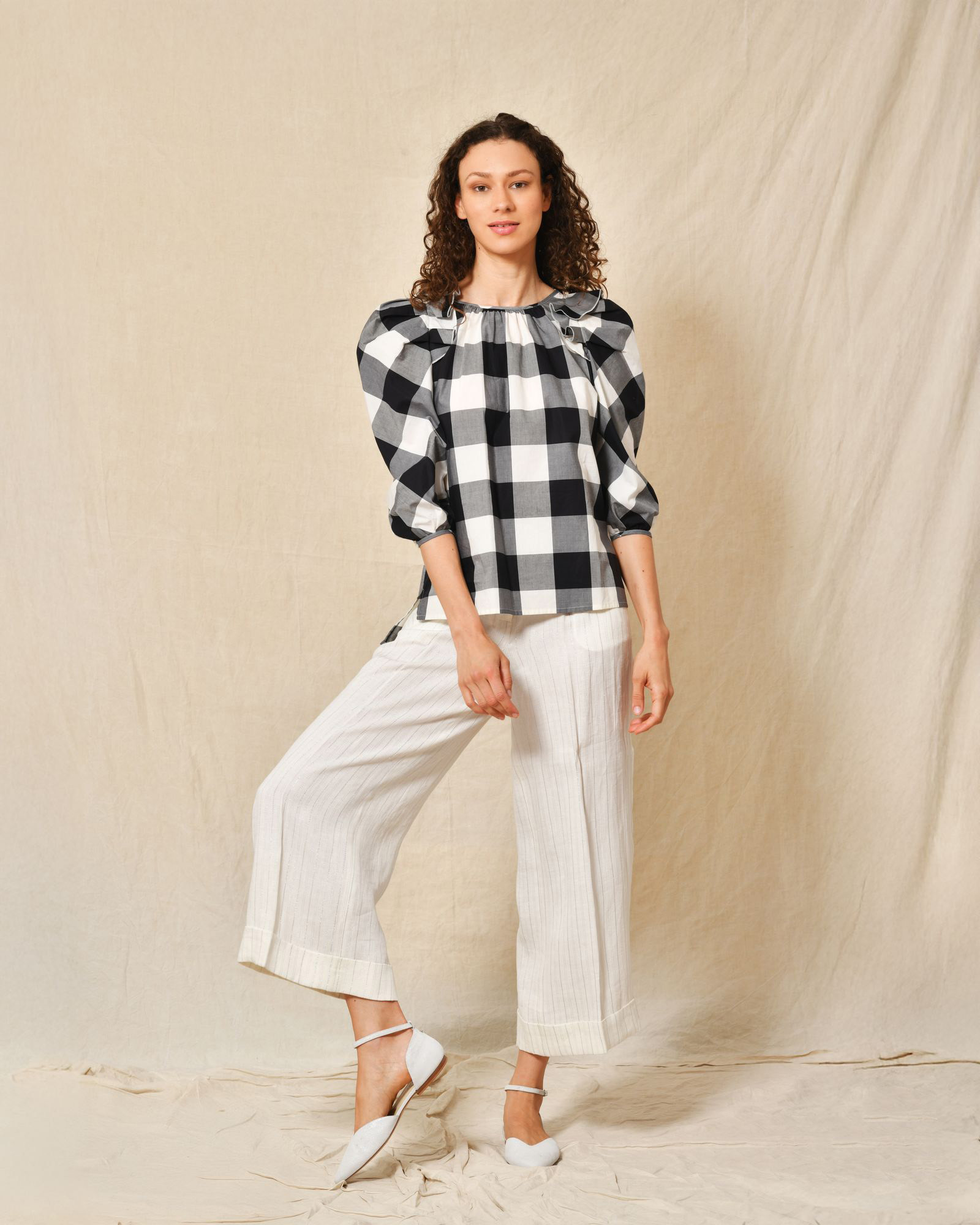 Blouse vichy en coton Sara Roka